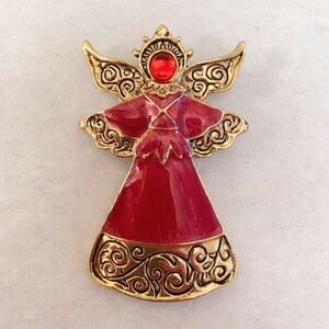 ($5) Red Angel Pin Brooch